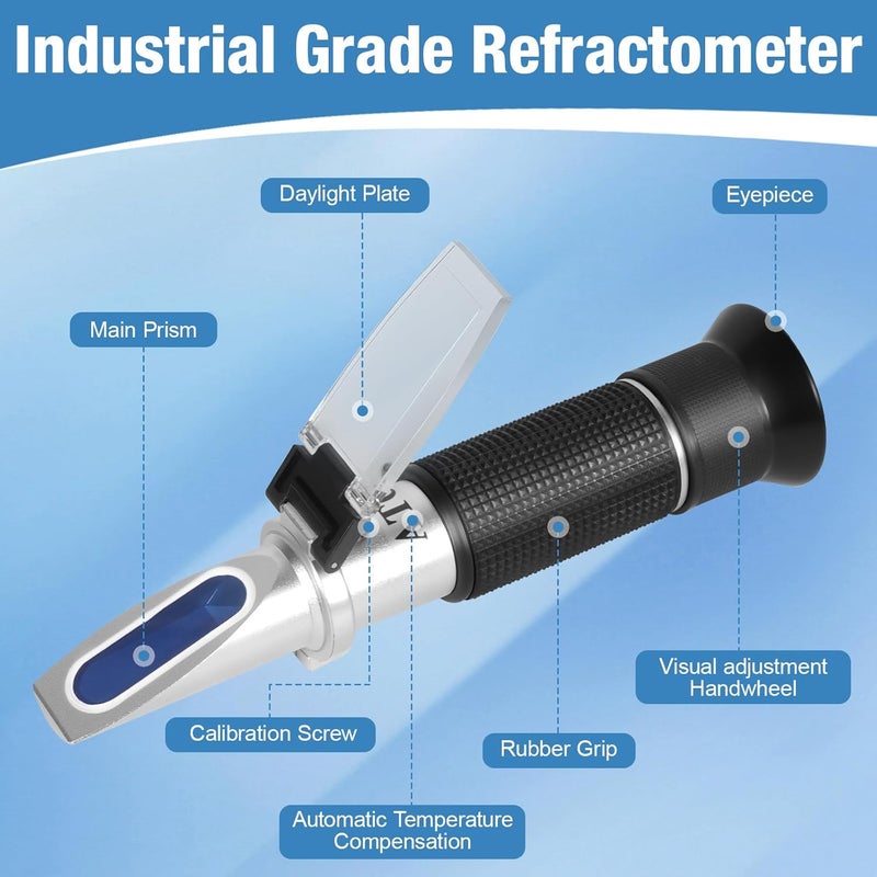 GYE Brix Refractometer with ATC, Dual Scale - Specific Gravity & Brix, Hydrometer in Wine Making and Beer Brewing, Homebrew Kit - Image 2